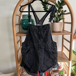 We The Free Black Denim Overalls